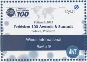 PAKISTAN TOP 100 FAST GROWTH COMPANIES AWARDS – 2012 Winds International (11)
