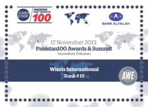 PAKISTAN TOP 100 FAST GROWTH COMPANIES AWARDS – 2013 Winds International (3)